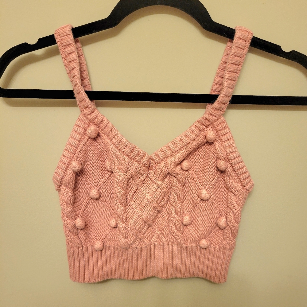 Knit Bobble Crop Top/Bralette